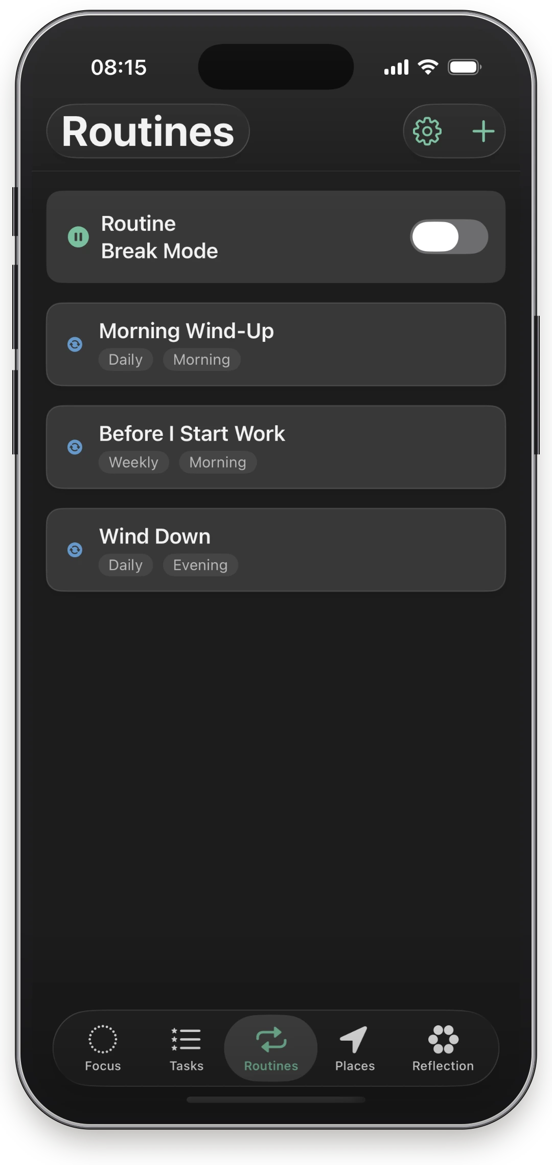 Rhevio routines screen